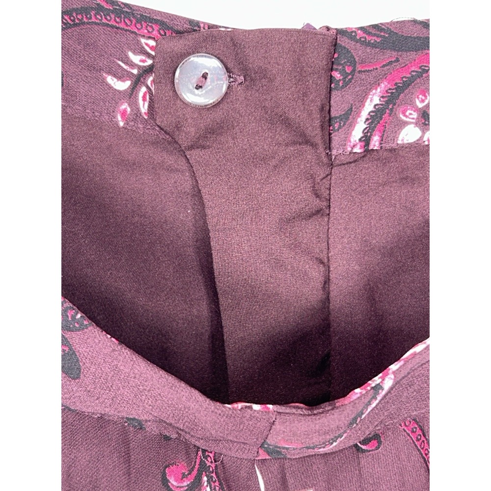 Chico's Plum Paisley Chiffon Floral Pleated Fashion Maxi‎ Skirt Chicos 00 XS - Picture 9 of 11